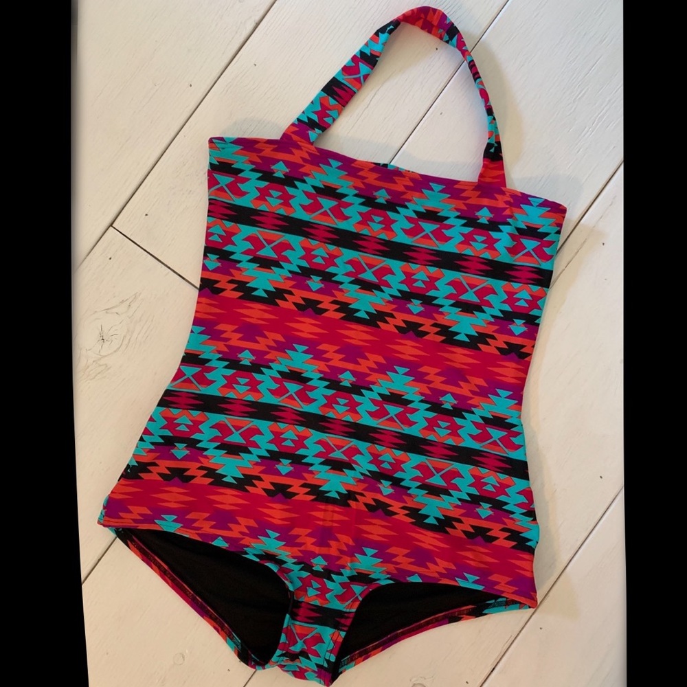 Vibrant Geometric One-Piece Swimsuit - Multi